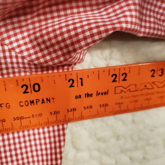 Liz Claiborne Liz Sport Button Up Shirt Top Red Check No-Iron 100% Cotton Size M - Picture 11 of 15